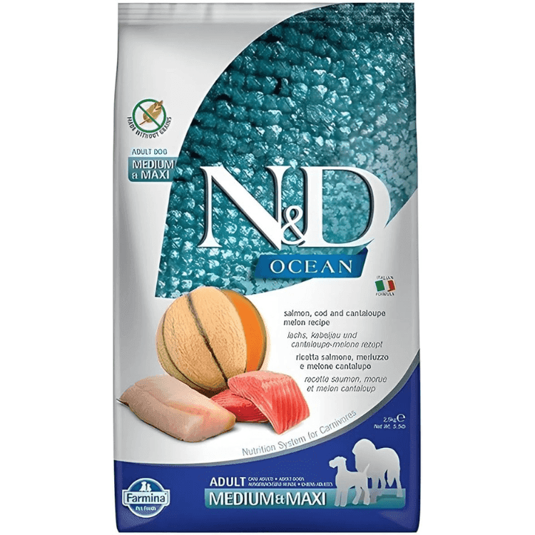 Farmina N&D Ocean Medium & Maxi łosoś z dorszem i melonem