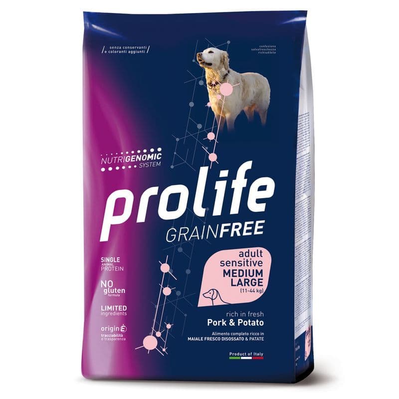 Prolife Grain Free Adult Sensitive Medium/Large Wieprzowina i ziemniaki