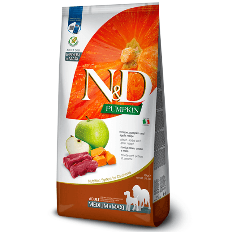 Farmina N&D Medium & Maxi, jeleń z dynią i jabłkiem
