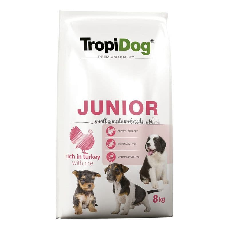 Tropidog Premium Junior Small & Medium, indyk i ryż